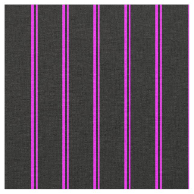 Fuchsia & Black Lined/Striped Pattern Fabric (Close Up)