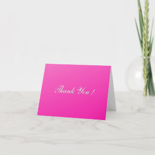 Fuchsia Blank Inside Thank You Card