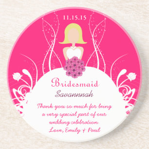 Fuchsia Blonde Bridesmaid Mariage Dessous de verre
