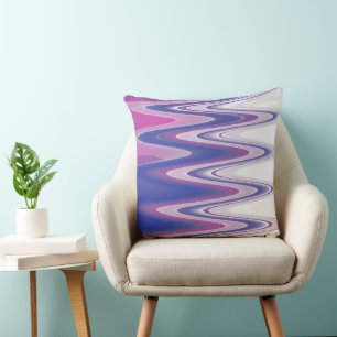 Fuchsia blue gray throw pillow