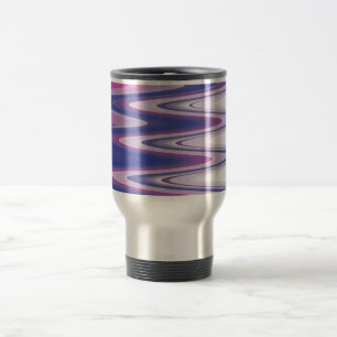 Fuchsia blue gray travel mug