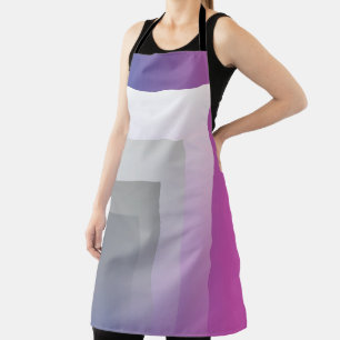 Fuchsia blue grey apron