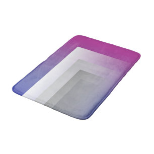 Fuchsia blue grey bath mat