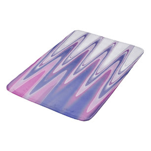 Fuchsia blue grey bath mat