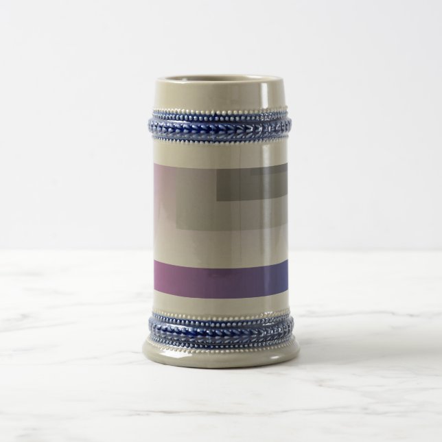 Fuchsia blue grey beer stein (Center)