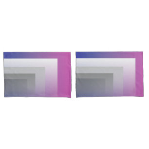 Fuchsia blue grey pillowcase