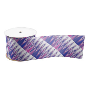 Fuchsia blue grey satin ribbon