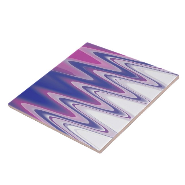 Fuchsia blue grey tile (Side)