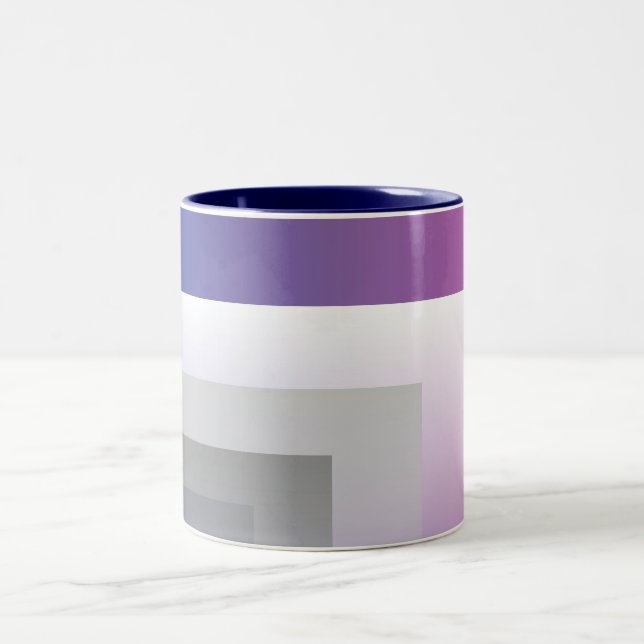Fuchsia blue grey Two-Tone coffee mug (Center)