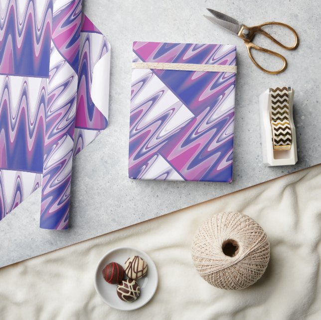 Fuchsia blue grey wrapping paper (Crafts)