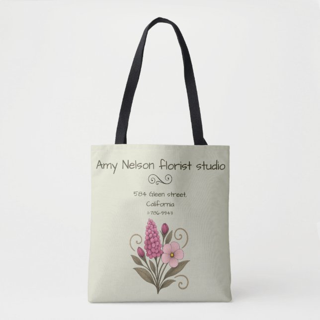 Fuchsia & Blush Botanical Floral Tote Bag garden (Front)