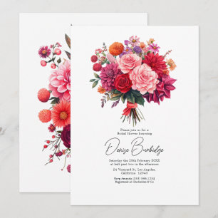 Fuchsia, Blush & Coral Bright Floral Bridal Shower Invitation