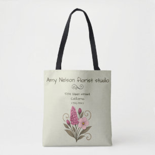 Fuchsia & Blush Floral Tote Bag – Botanical Design