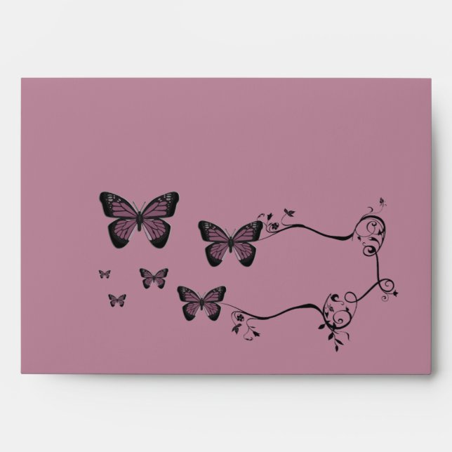 Fuchsia Butterflies Envelope (Front)