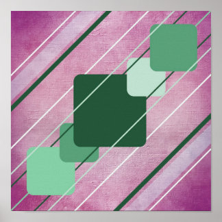 Fuchsia Canvas Green Geometric AP0010 Posters