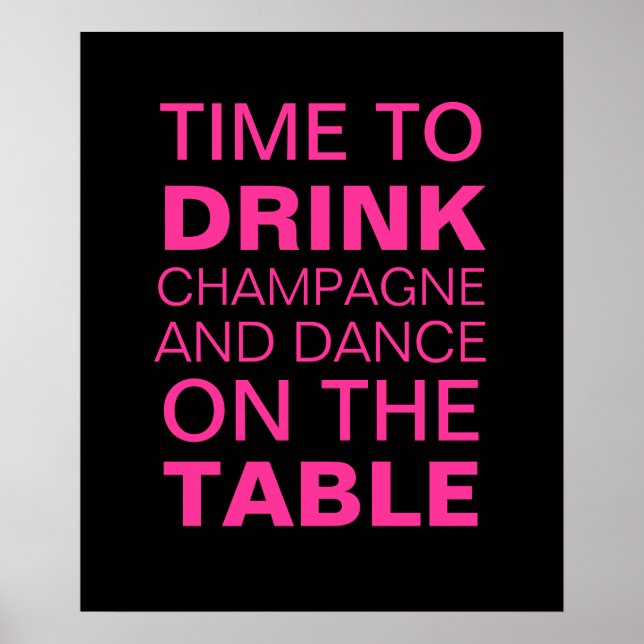Fuchsia Champagne Party Poster (Front)