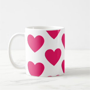 Fuchsia coeur fun tasse de café blanc