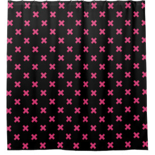 Fuchsia cross stitches on black