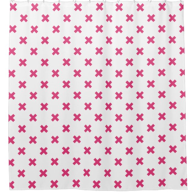 Fuchsia cross stitches on white (Front)