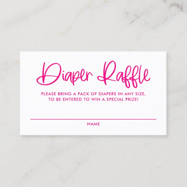 Fuchsia Cute Moderne Calligraphie Déchets Carte Ra (Devant)