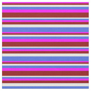 Fuchsia, Dark Red, White & Royal Blue Coloured Fabric