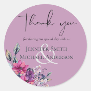 Fuchsia Dreams Co-ordinates Sage and Deep Pink Classic Round Sticker