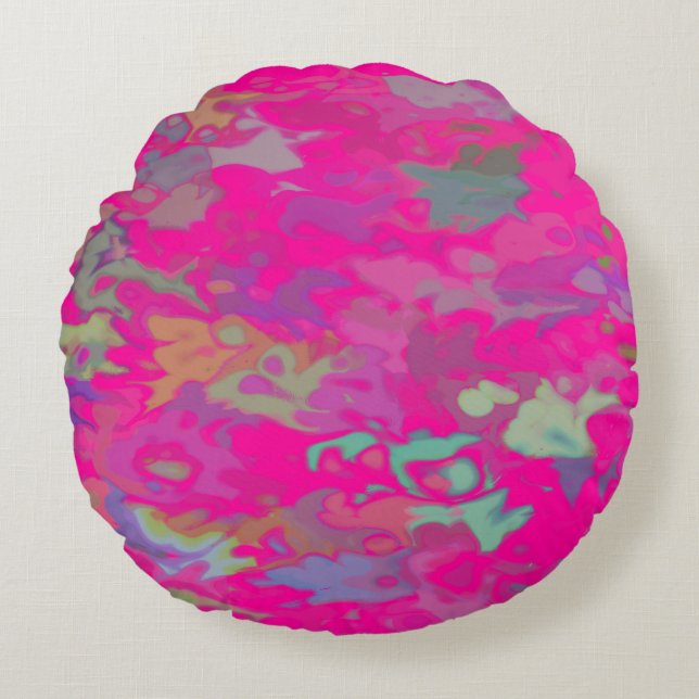 Fuchsia Dreams - Coussin rond (Devant)