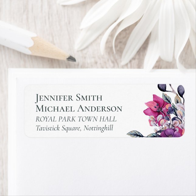 Fuchsia Dreams LABEL Return Address for Weddings (Insitu)