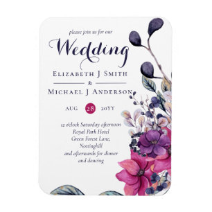 Fuchsia Dreams MAGNETIC Invite or Save Date - Lrg Magnet