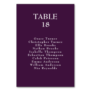 💍Fuchsia Enchantment + Guest list Deep Plum Table Number