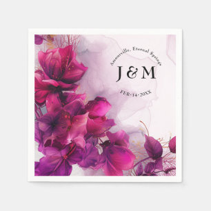  Fuchsia Enchantment: Watercolor  Napkin