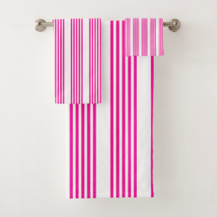 Fuchsia et blanc cinq bandes motif