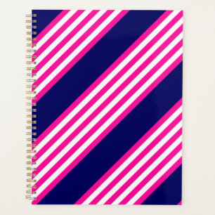 Fuchsia et blanc cinq bandes motif avec bleu