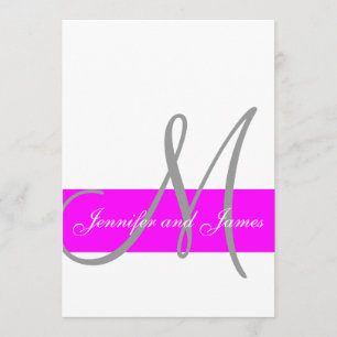 Fuchsia et Grey Faire-part de mariage moderne