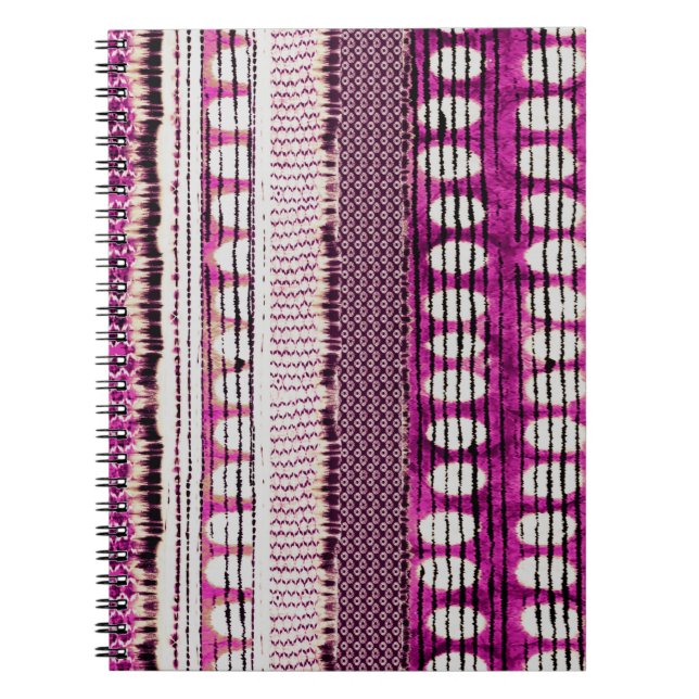 Fuchsia Ethnic Border Abstract Notebook (Front)