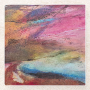 Fuchsia Expression Glass Coaster