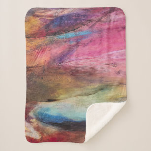 Fuchsia Expression Sherpa Blanket