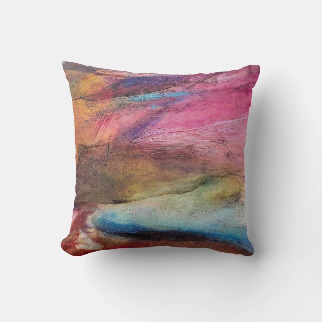 Fuchsia Expression Throw Pillow (Front)