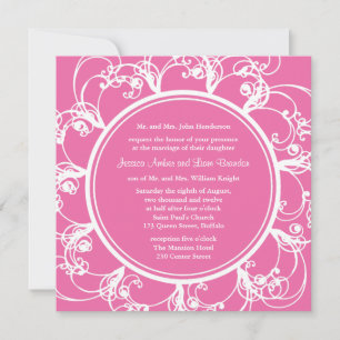 Fuchsia Fancy Floral Faire-part de mariage