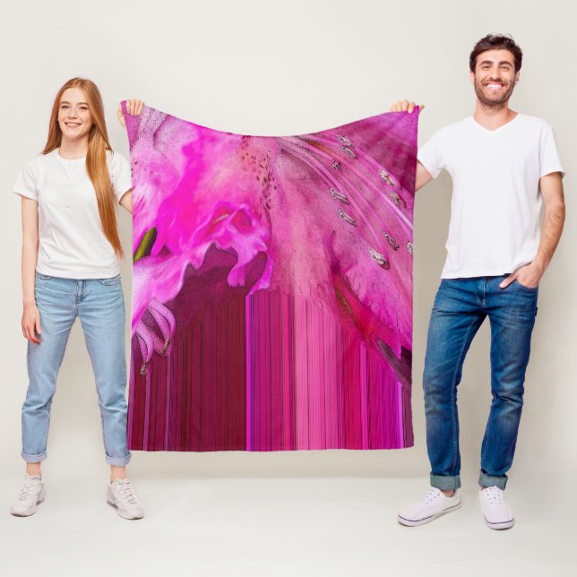Fuchsia fantasy, abstract  fleece blanket (In Situ)