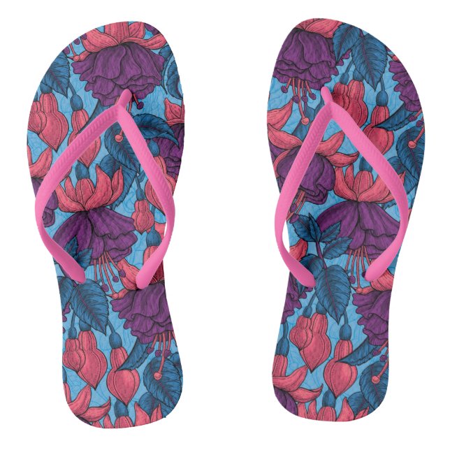 Fuchsia Flip Flops (Footbed)