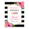Fuchsia Floral Black Stripes Bridal Shower Sign