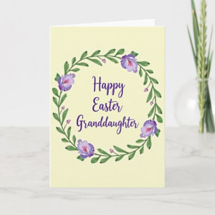 Fuchsia Floral Easter Granddaughter Card