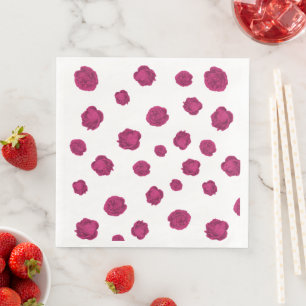fuchsia floral pattern wedding napkin