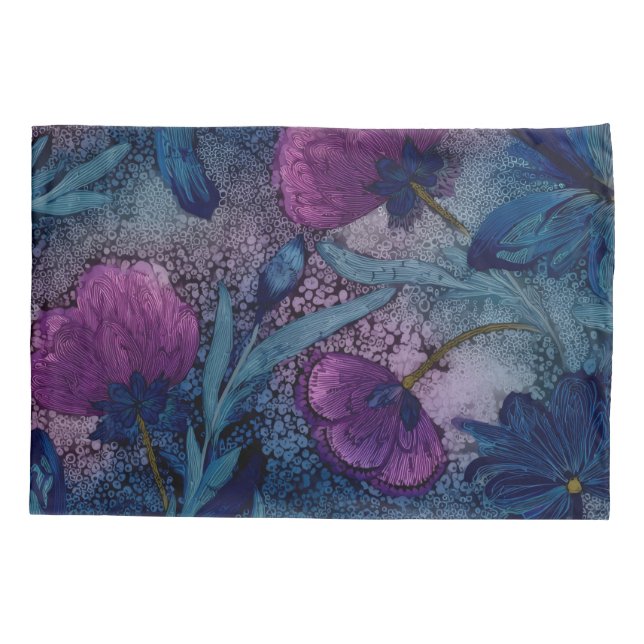 Fuchsia floral pillowcase (Back)