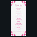 Fuchsia Flourish Wedding Dinner Menu Cards<br><div class="desc">Modern and elegant design printed Fuchsia Flourish Wedding Dinner Menu Cards that can be customized with your text. Check out the Graphic Art Design store for other products that match this design!</div>