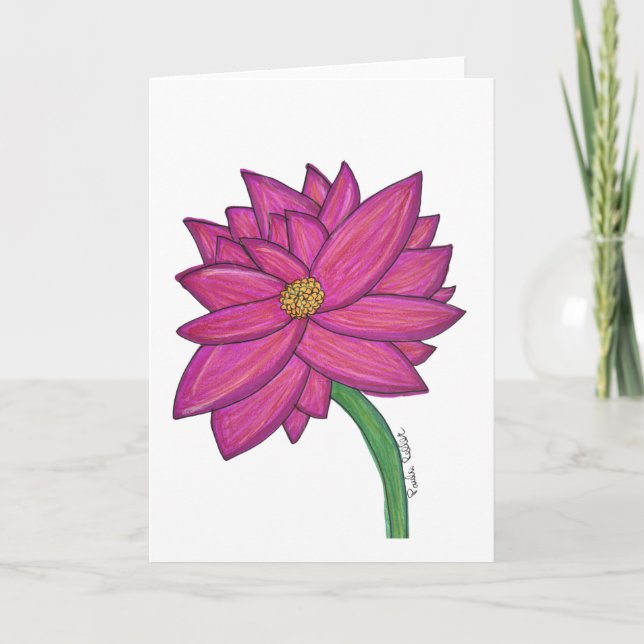 Fuchsia Flower Blank Card (Front)