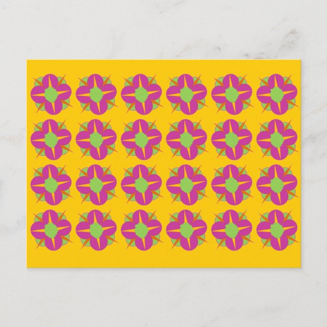Fuchsia Flower Medallions Postcard (Front)