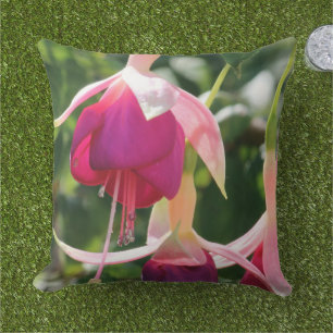 Fuchsia Flower Outdoor Pillow