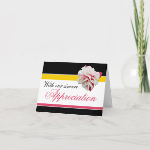 Fuchsia Flower Pink, Yellow & Black Thank You Card